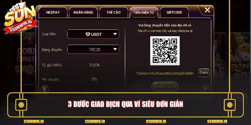 3 bước giao dịch qua ví siêu đơn giản
