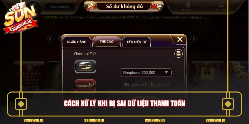 Cách xử lý khi bị sai dữ liệu thanh toán