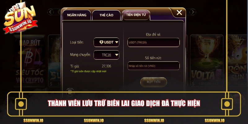 Thành viên lưu trữ biên lai giao dịch đã thực hiện